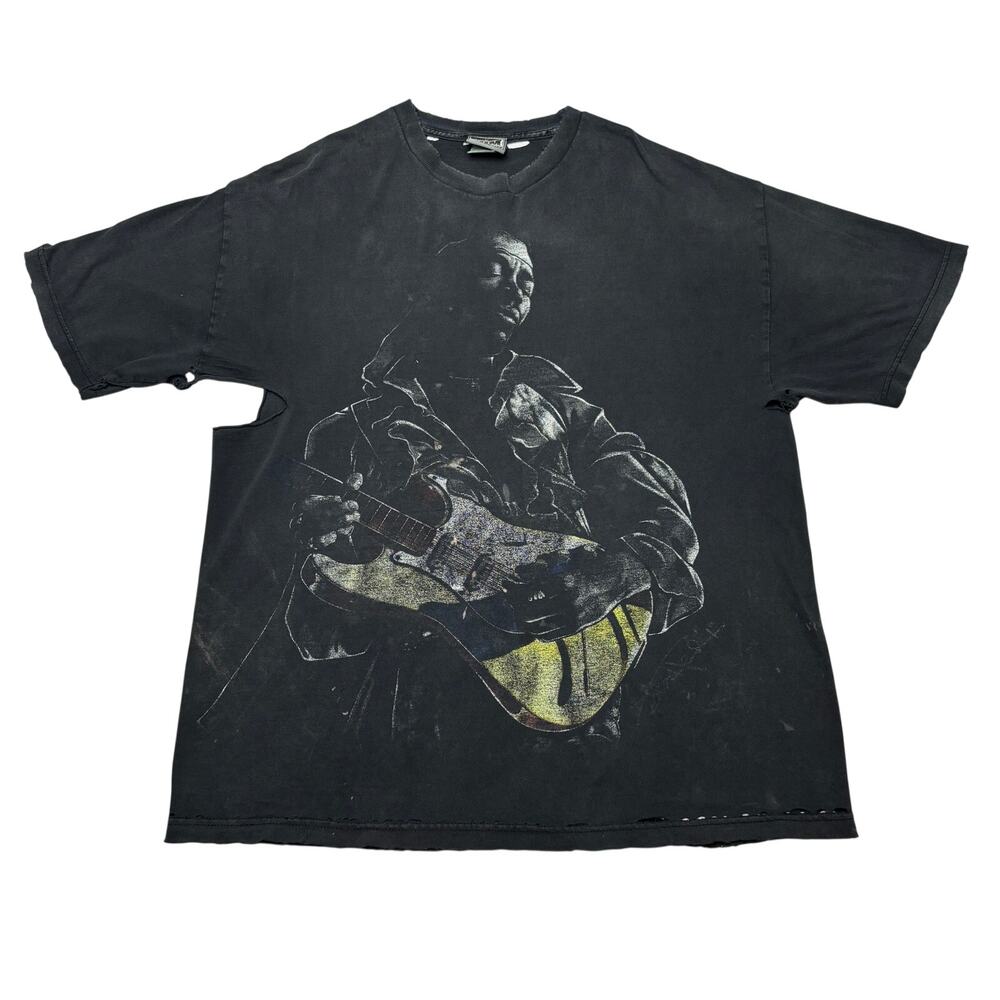 Vintage ODM Jimi Hendrix Distressed T Shirt Men's 23.75x30.5 Faded Grunge